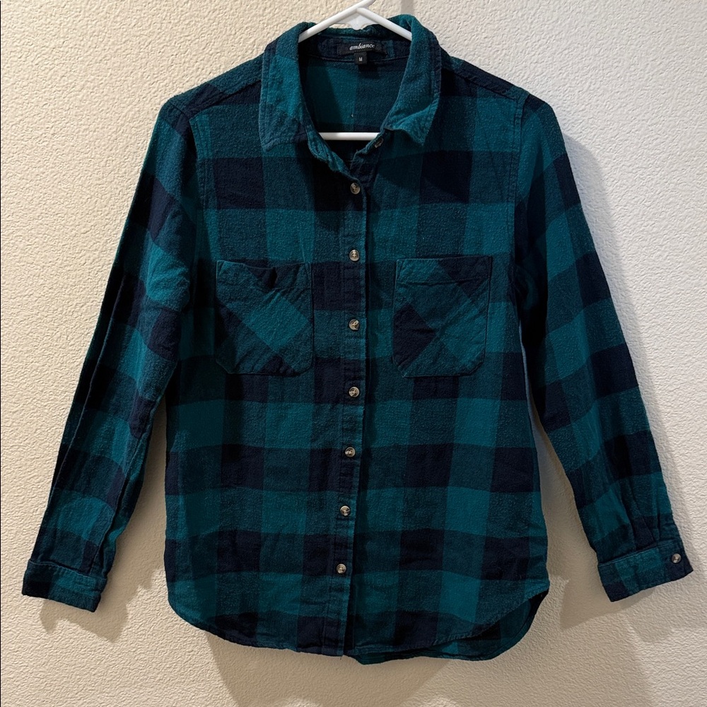 Ambience Women’s Flannel Green & Black M Medium 100% Cotton